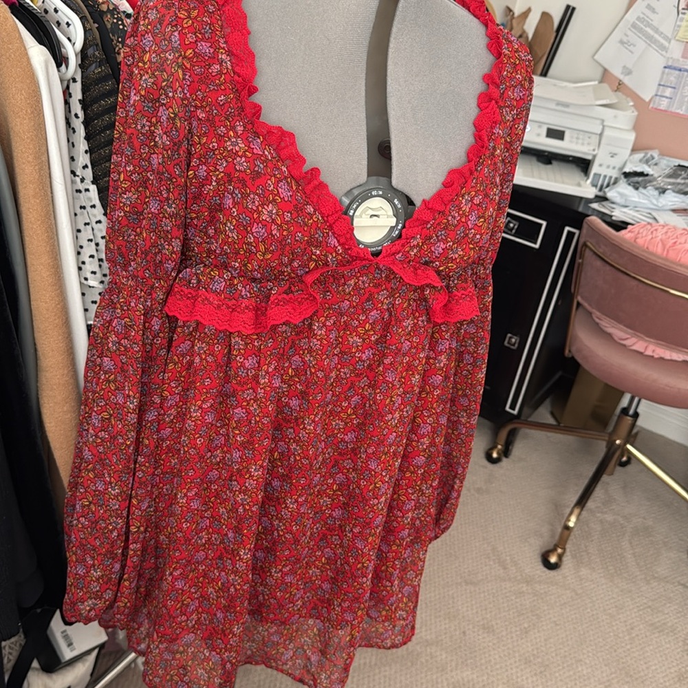 Free People Red Dress - Picture 1 of 10